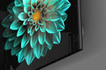 Green Flower Glass Wall Art.