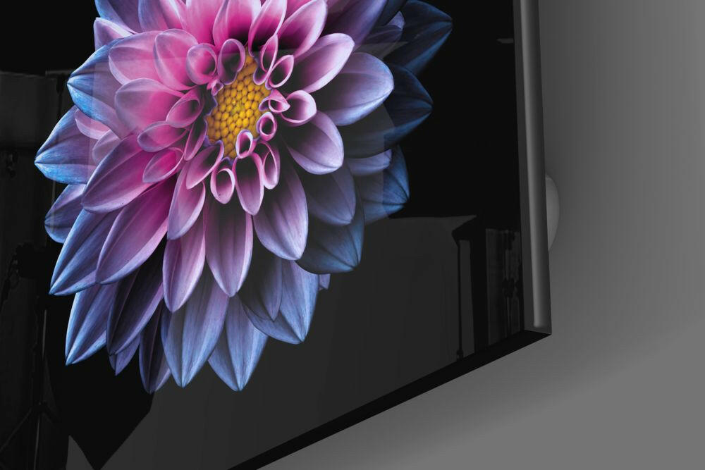 Purple Flower Glass Wall Art.