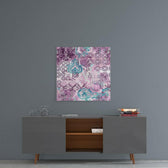 Purple Damask Glass Wall Art.