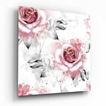 Pink Rose Glass Wall Art.