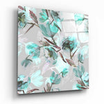 Green Flower Glass Wall Art.