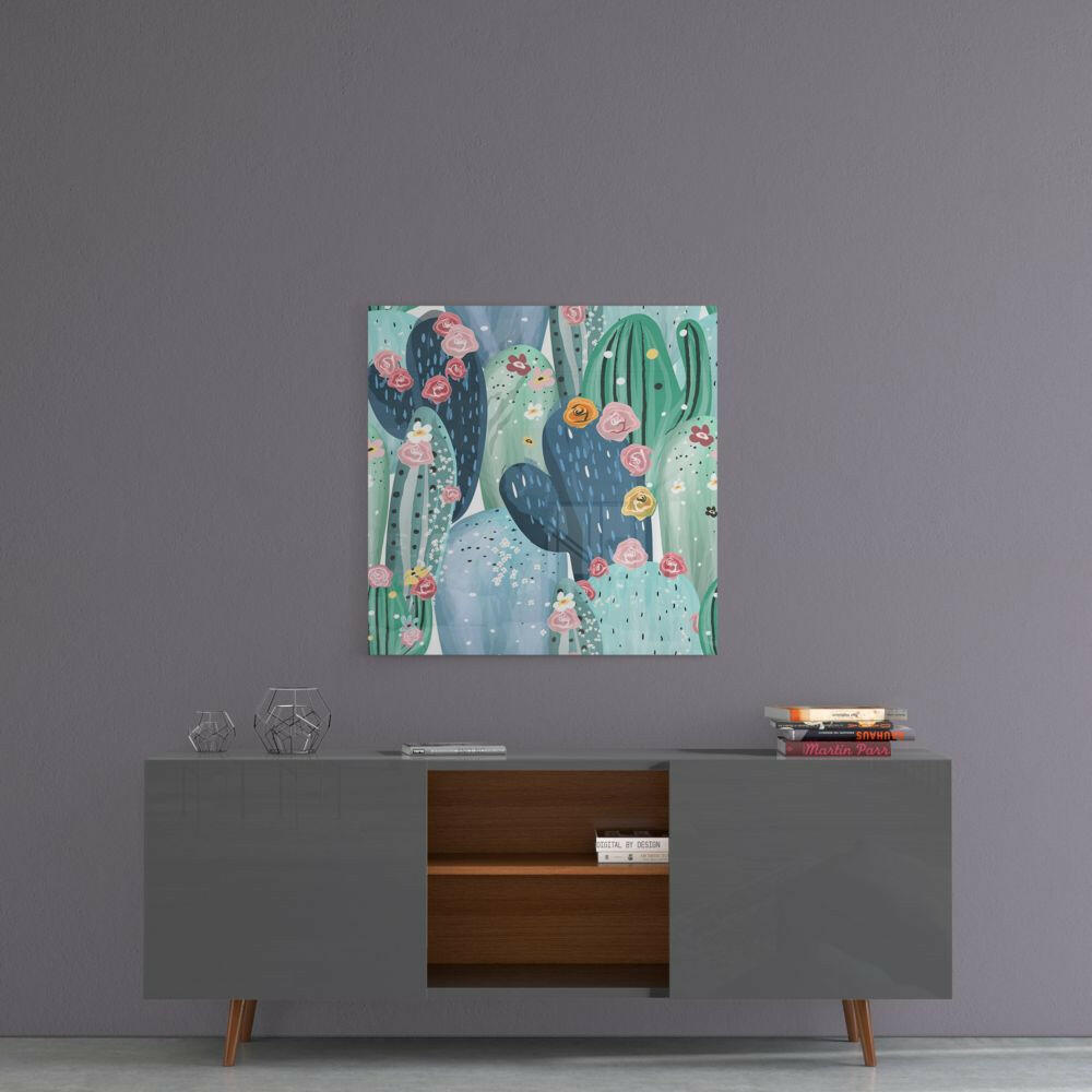 Cactus Glass Wall Art.