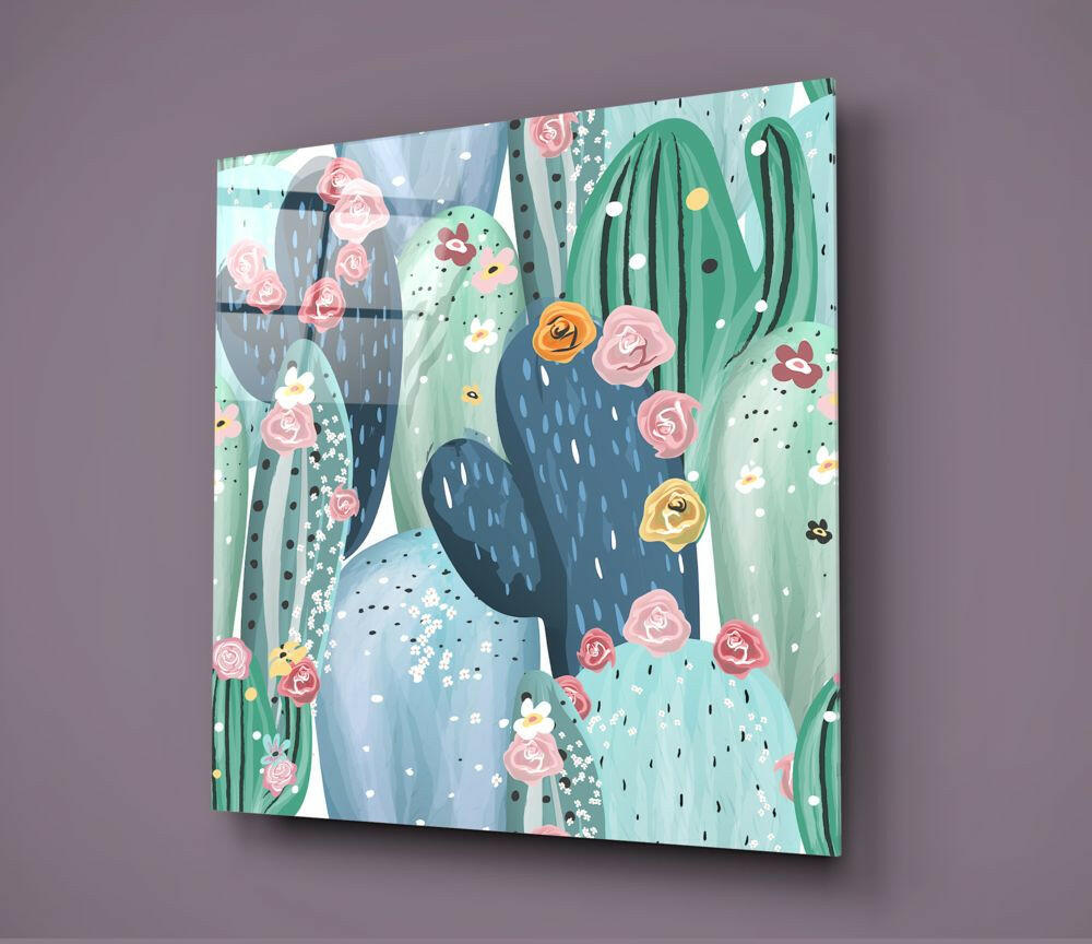 Cactus Glass Wall Art.