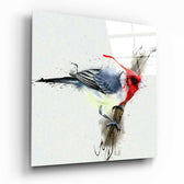 Red Bird Glass Wall Art.