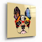 Bulldog Dog Glass Wall Art.