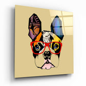 Bulldog Dog Glass Wall Art.