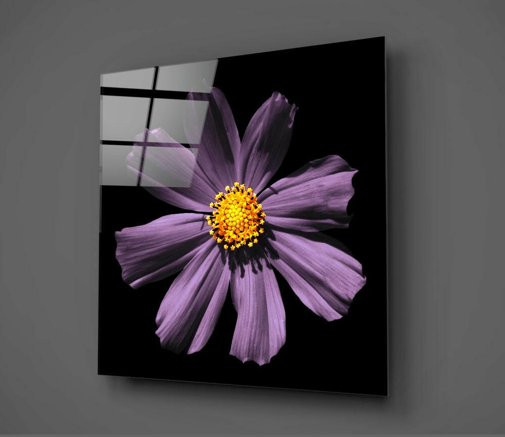 Pink Flower Glass Wall Art.