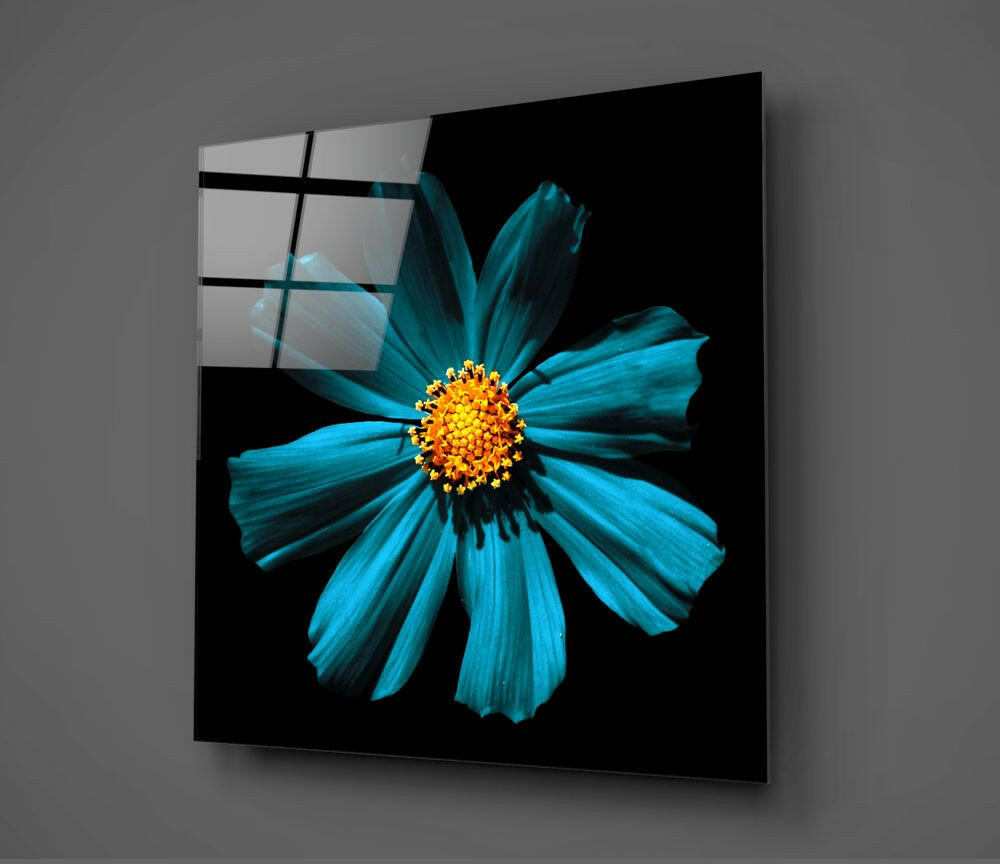 Green Flower Glass Wall Art.