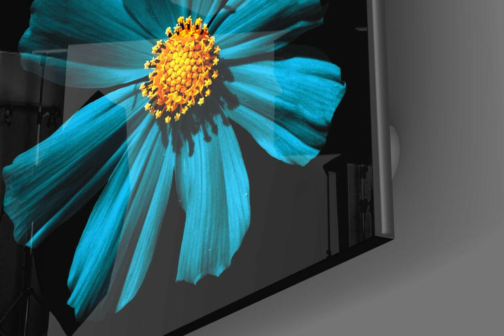 Green Flower Glass Wall Art.