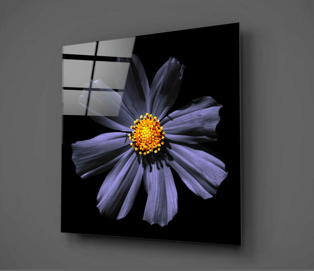 Purple Flower Glass Wall Art.