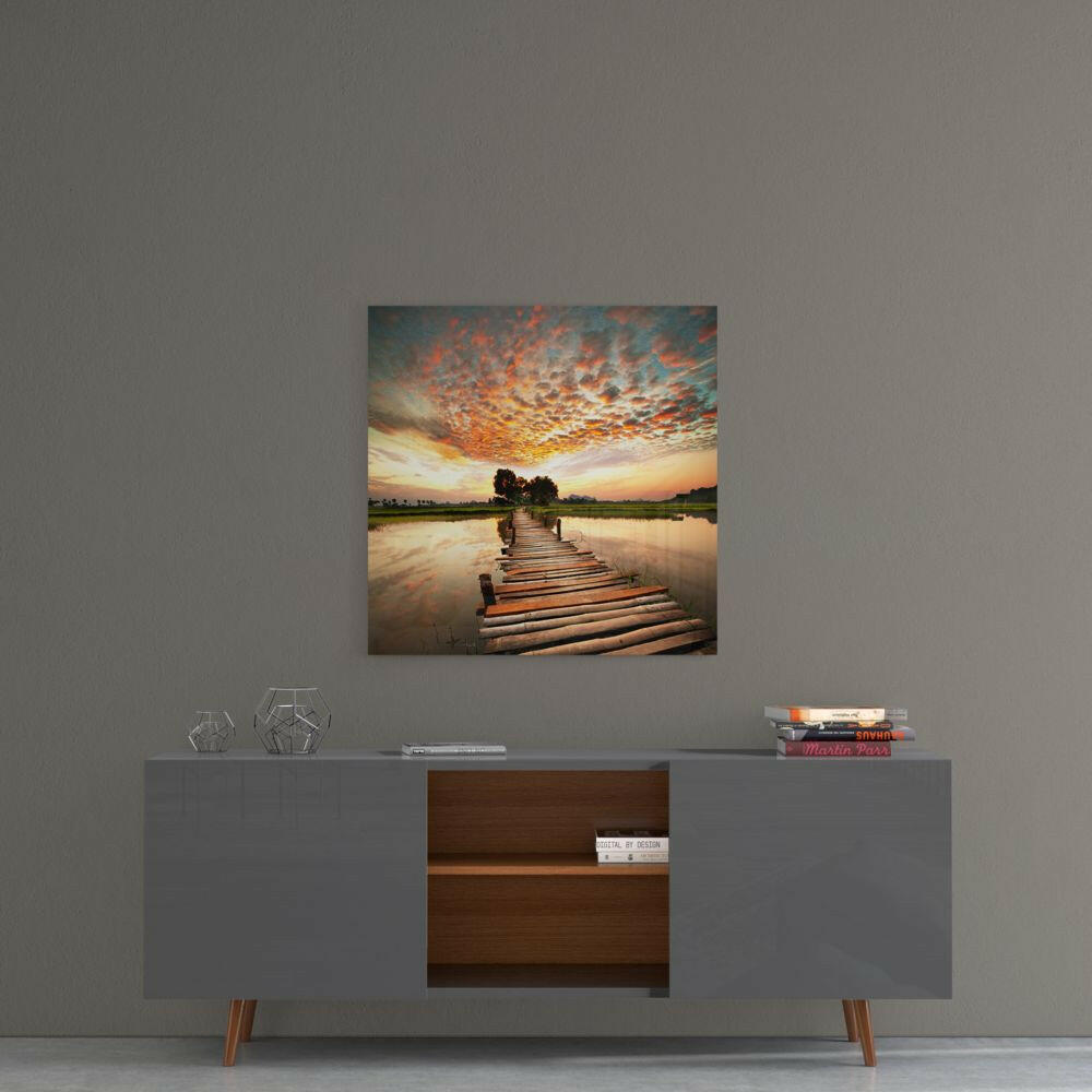 Dock and Landscape Glass Wall Art.