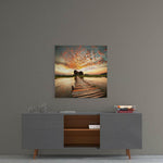 Dock and Landscape Glass Wall Art.