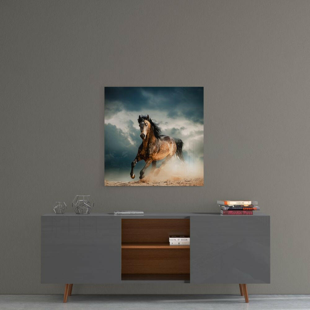 Running Horse Glass Wall Art.