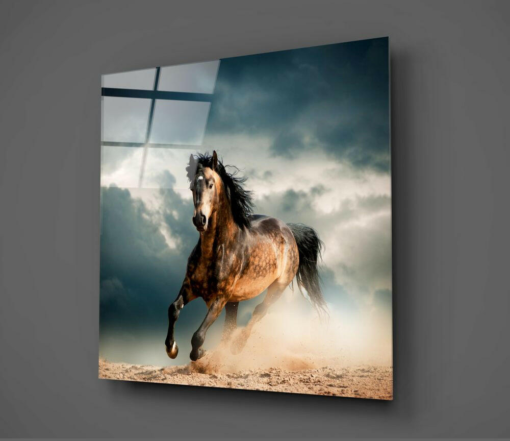 Running Horse Glass Wall Art.