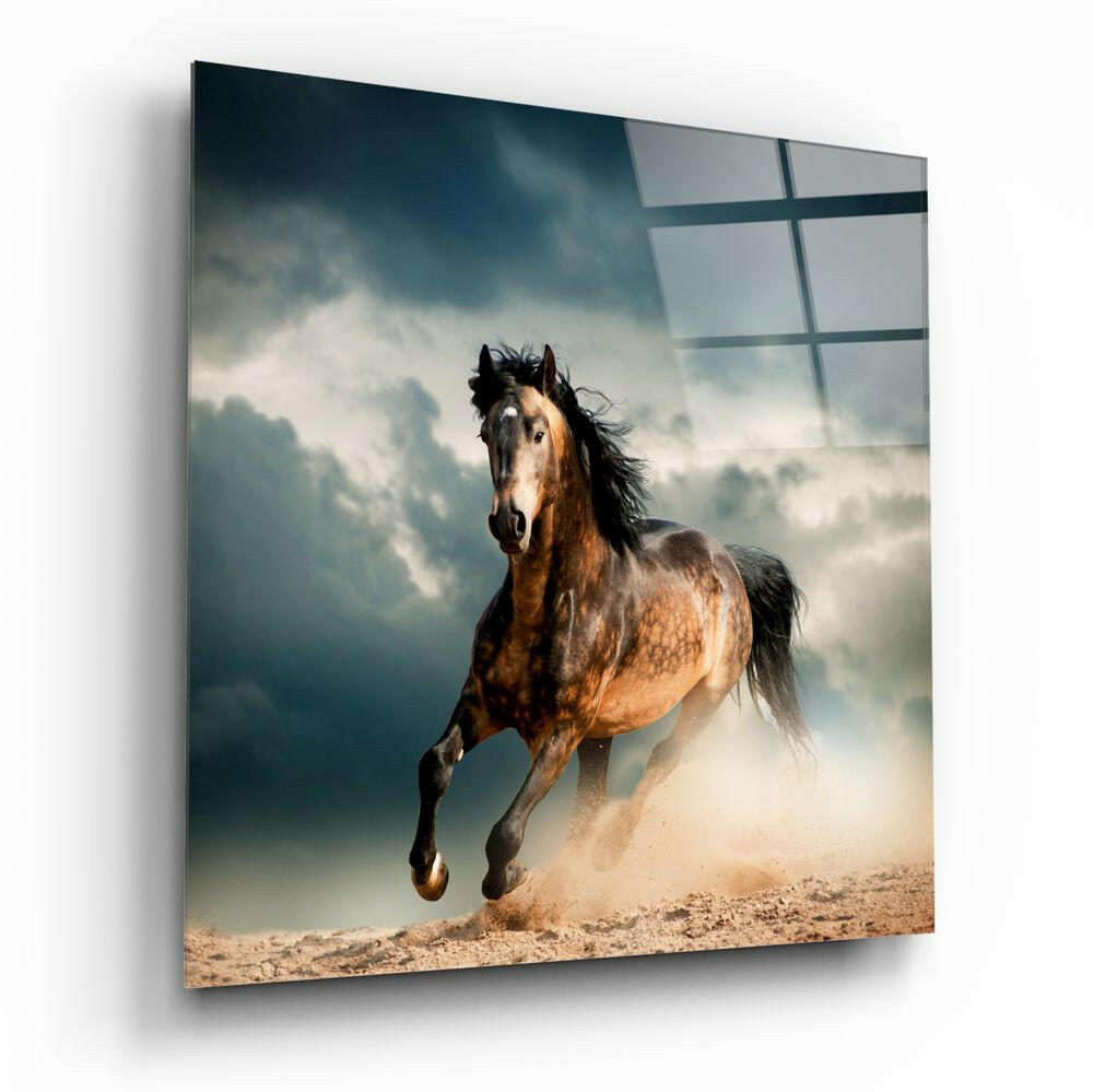 Running Horse Glass Wall Art.