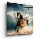 Running Horse Glass Wall Art.