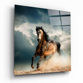 Running Horse Glass Wall Art.