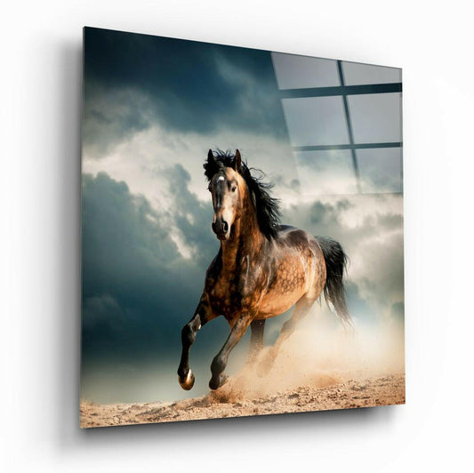 Running Horse Glass Wall Art.
