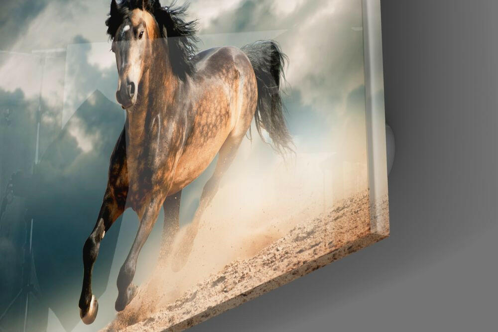 Running Horse Glass Wall Art.