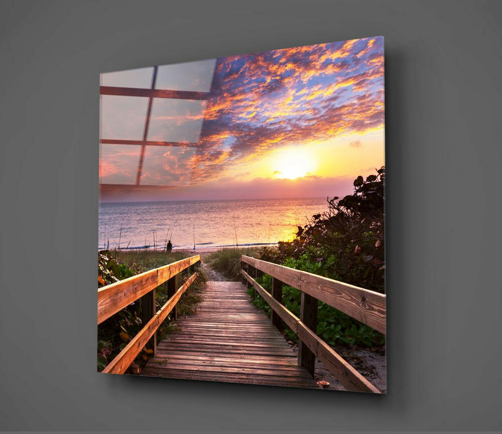 Sea Landscape Glass Wall Art.