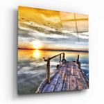 Sunset Landscape Glass Wall Art.