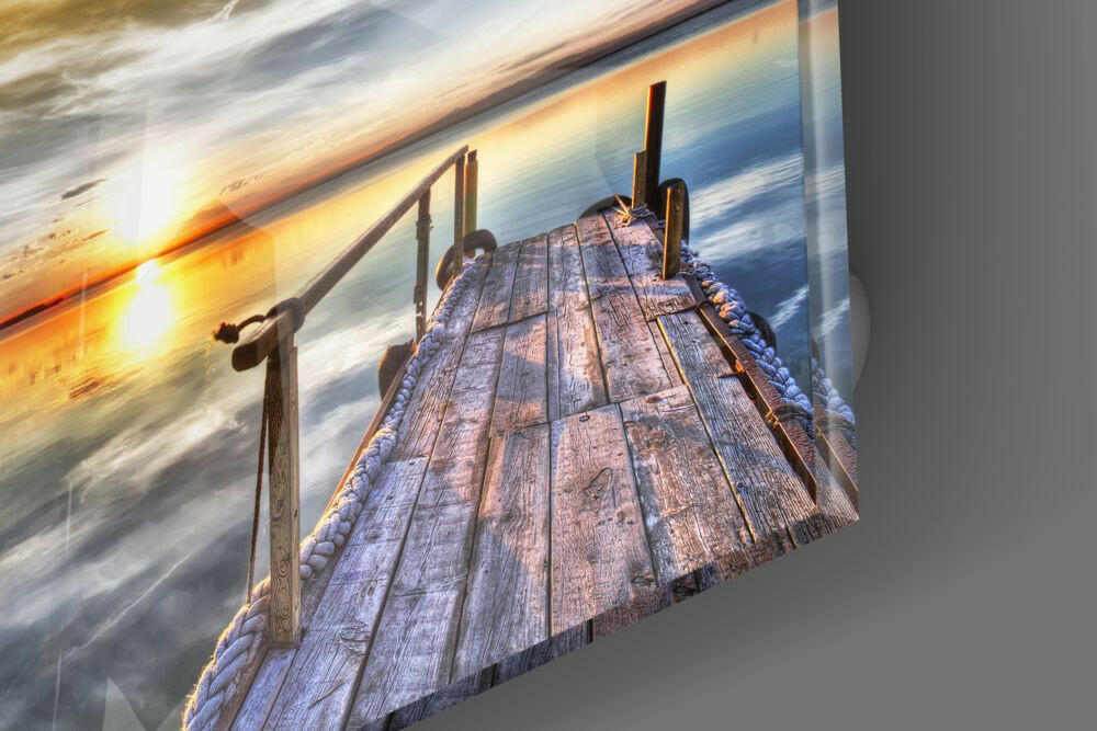 Sunset Landscape Glass Wall Art.