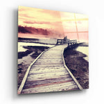 Sunset Landscape Glass Wall Art.