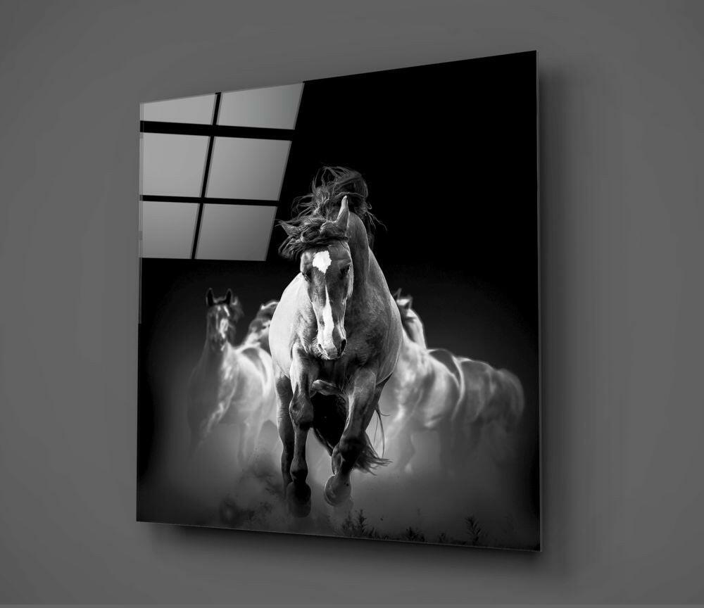 Running Horse Glass Wall Art.