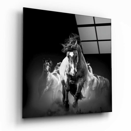 Running Horse Glass Wall Art.