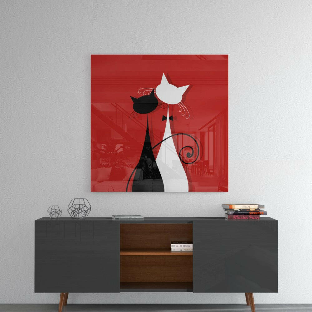 Cats Glass Wall Art.