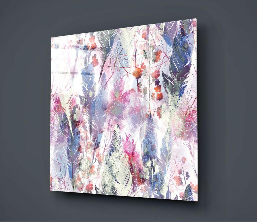 Feather Glass Wall Art.