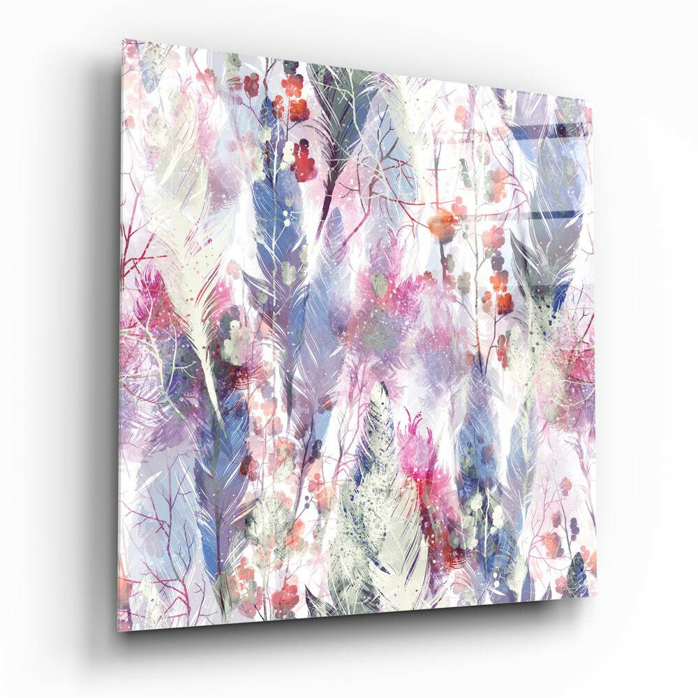 Feather Glass Wall Art.