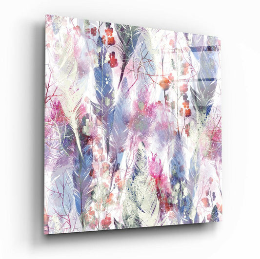 Feather Glass Wall Art.
