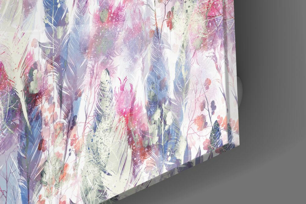 Feather Glass Wall Art.