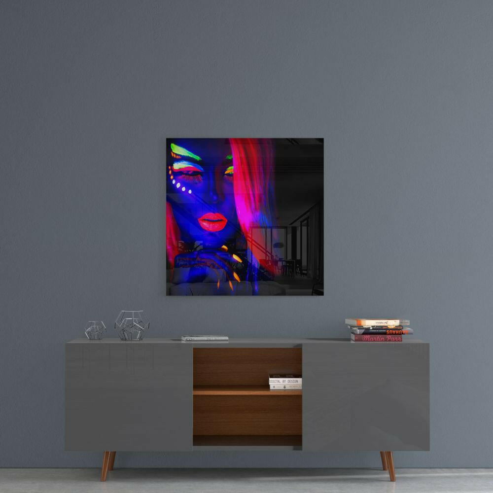Woman Portrait Glass Wall Art.