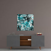 Tropical Leaves Glass Wall Art.