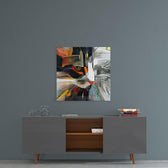 Abstract Cat Glass Wall Art.