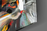 Abstract Cat Glass Wall Art.