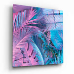 Tropical Leaves Glass Wall Art.