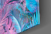 Tropical Leaves Glass Wall Art.