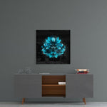 Blue Flower Glass Wall Art.