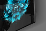 Blue Flower Glass Wall Art.