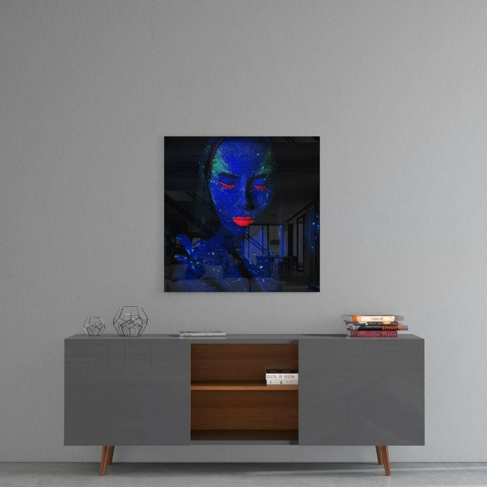Woman Portrait Glass Wall Art.
