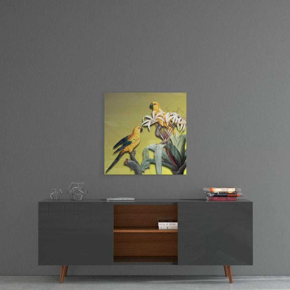 Parrot Glass Wall Art.