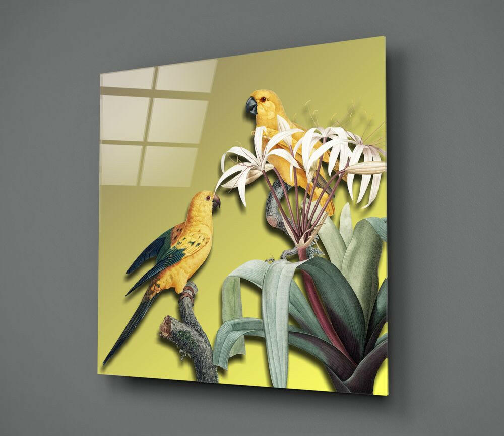 Parrot Glass Wall Art.