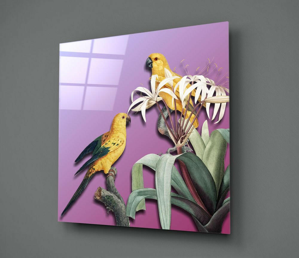 Parrot Glass Wall Art.