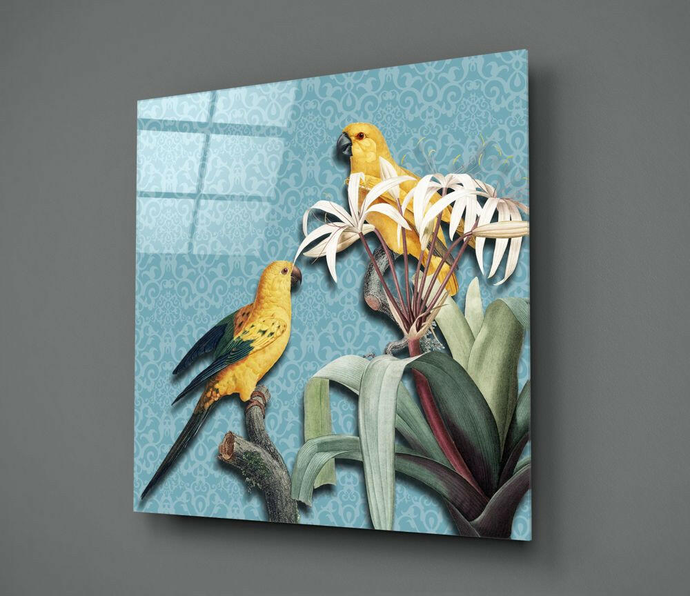 Parrot Glass Wall Art.