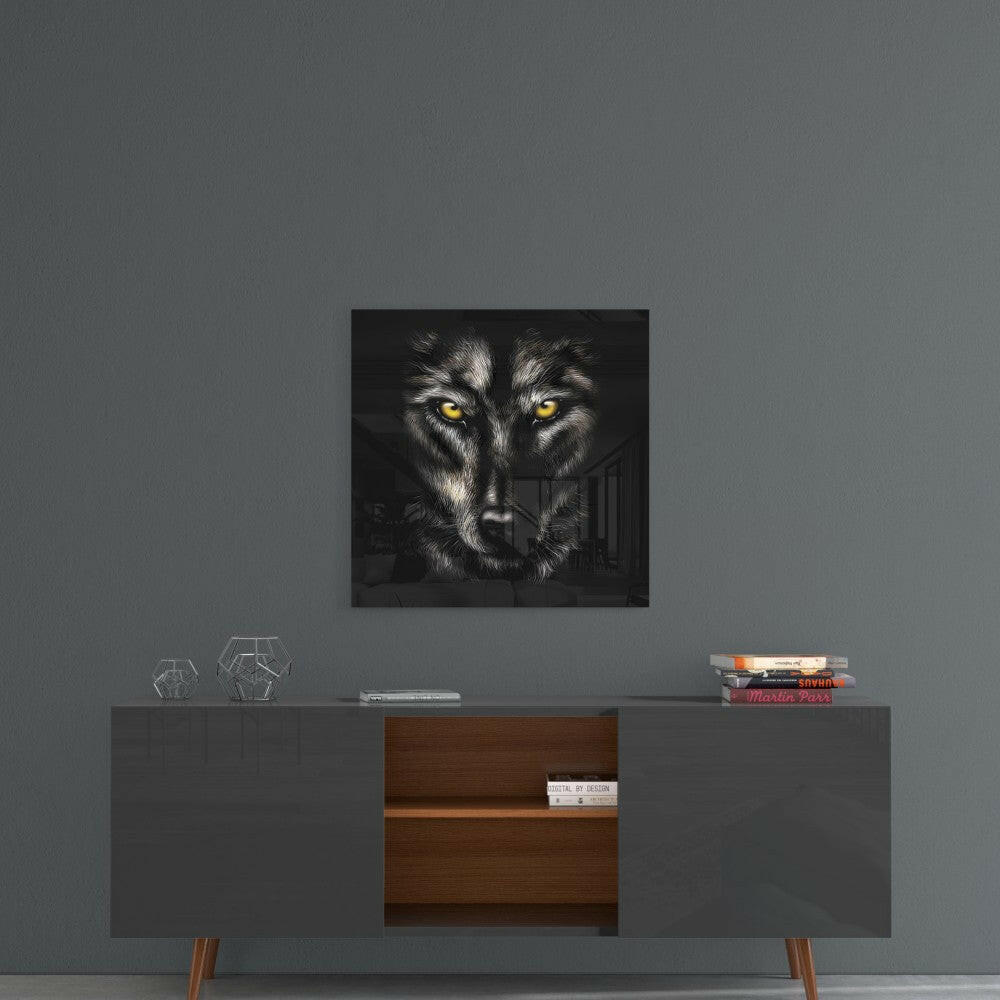 Eyes of the Wolf Glass Wall Art.