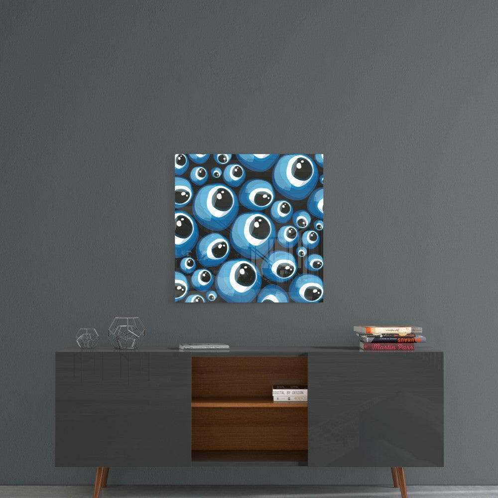 Blue Evil Eye Beads Glass Wall Art.