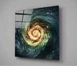 Space Yellow Infinity Glass Wall Art.